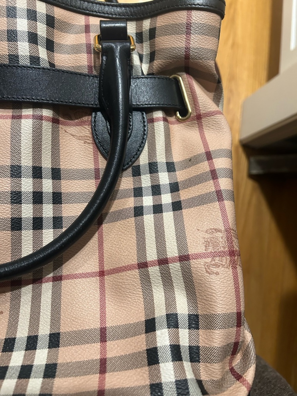 Burberry Haymarket Check Coated Canvas Crossbody Bag Purse - Picture 9 of 11